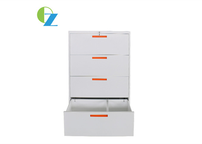 Commercial 4 Drawer Steel Filing Cabinet , Lateral File Storage Cabinets Dust Proof 0