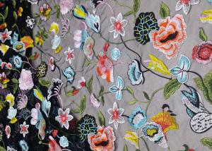 China Tissu coloré multi floral français de dentelle pour la robe de soirée et la lingerie de dentelle on sale 