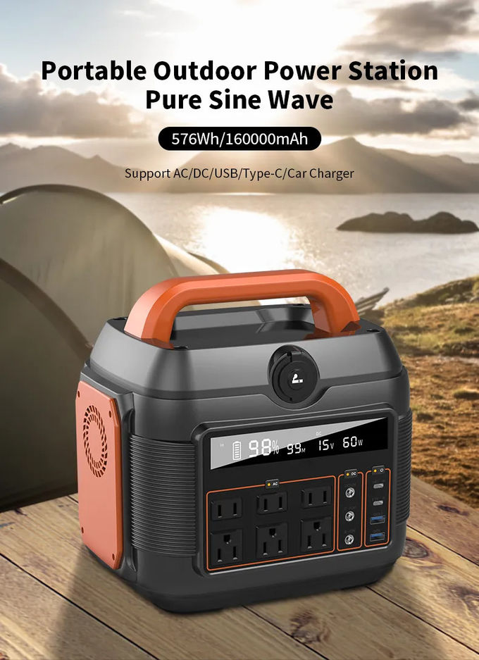 Simple Multifunctional Portable Camping Power Station 600W Lifepo4 Battery 0