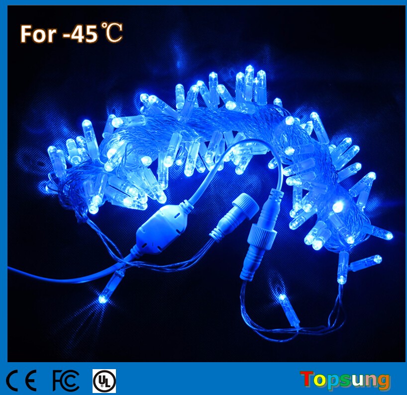 10m connectable Anti Cold blue LED Strings lights w/ bubble shell 100 bulbs IP65