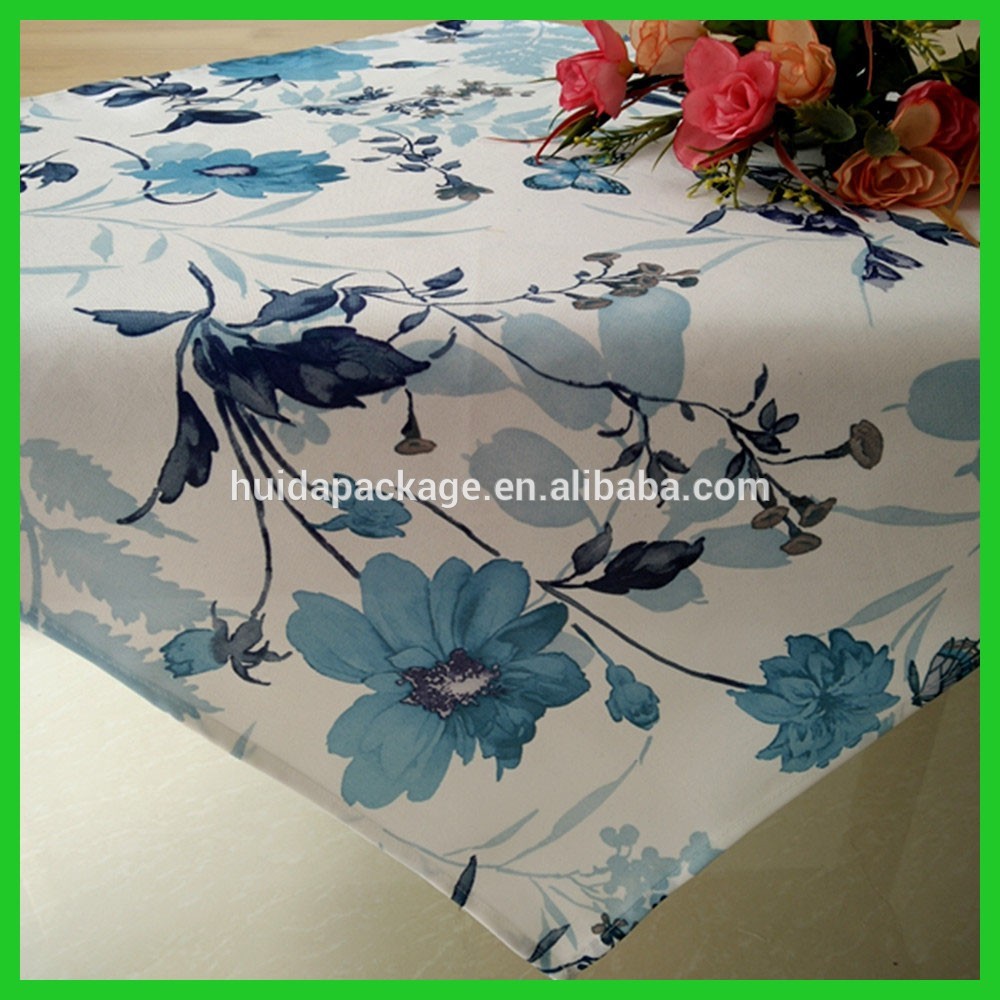 Blue flowers printed design table tablecloths for daily life used of made in China