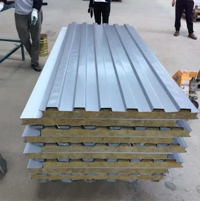 insulation board Stone Wool Core Galvanized Steel Sandwich Roofing Sheets manufacturer 
