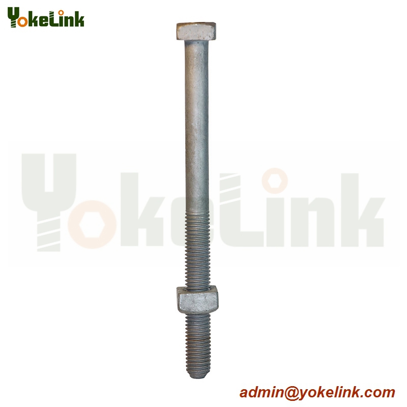 HDG CARBON STEEL SQUARE HEAD MACHINE BOLT WITH NUT