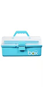 blue organizer box
