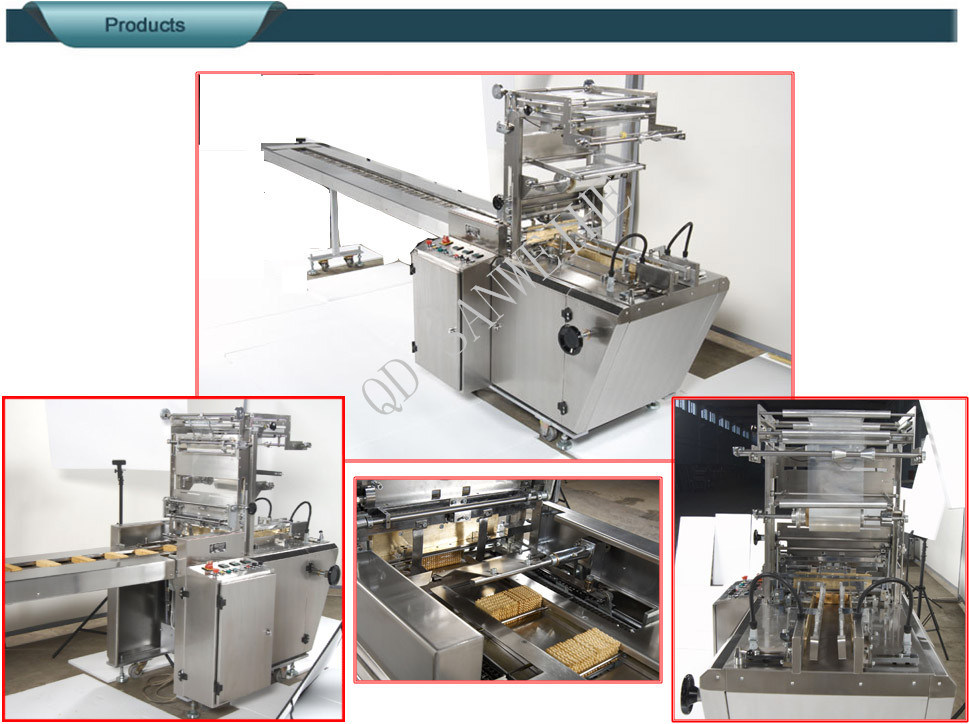 China Factory Rice Cake/Biscuit/ Wafer Over Wrapping Type Automatic Packing Machine