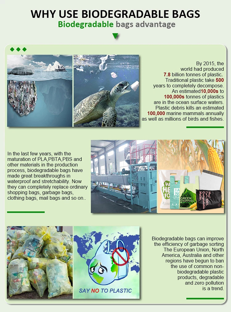 Wholesale 100% Biodegradable Compostable En 13432 Corn Starch Pla Eco-Friendly Carry Plastic T-shirt Bags For Supermarket