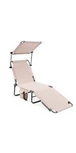 folding chaise lounge with canopy