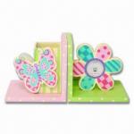 Wooden Floral Bookends (ED60164)