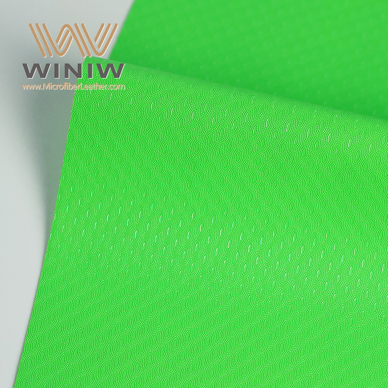 Green Color Micro Fiber Leather Vegan Materials Artificial Leather For Soccer
