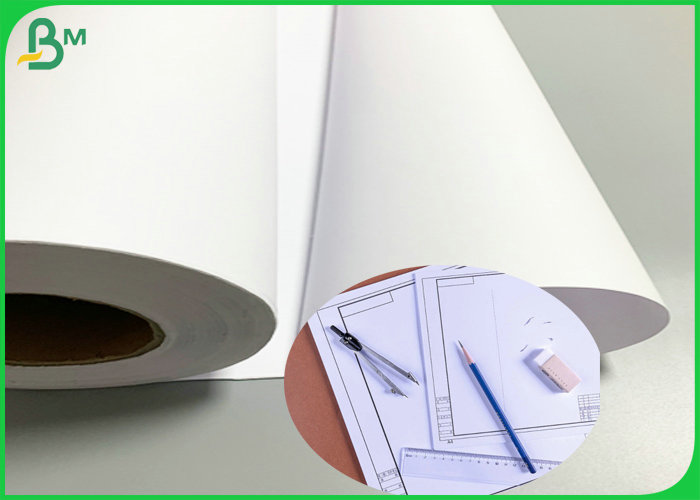 White Plotter Paper Roll 620mm x 50m 80gsm 2 Inches core Universal