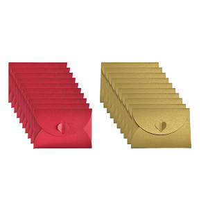 Mini Handmade Red and Gold Envelopes