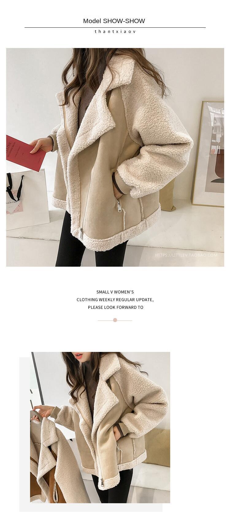 Fashion Wholesale Suede Faux Duffle Fur Aviator Jacket Chaqueta Veste for Women Korean Winter Fleece Coat Lady