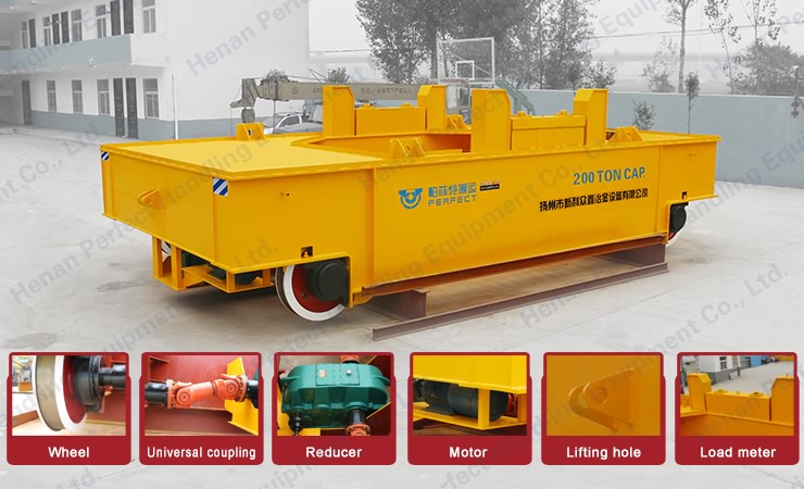 Steel Plant Ladle Electric Rail Transfer Trolley with Carbon Steel Material 