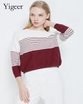 Long Sleeve Striped Round Neck Casual Sweater Shirt
