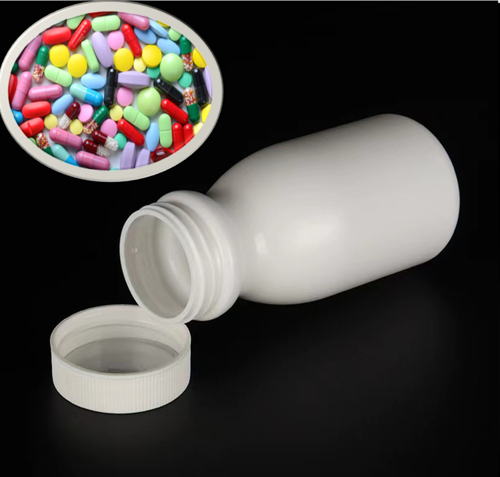 Empty Round 50ml 100ml 150ml White HDPE Capsule Tablets Bottles Plastic Supplements Medicine Plastic PE Calcium Capsule Pharmaceutical Bottles
