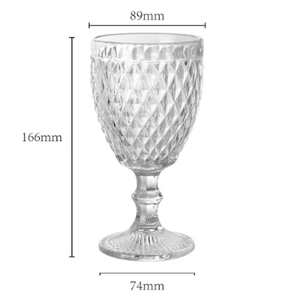 Glassware Glass Cup Copas De crystal Colored Vintage Embossed Water Grey Goblet Wine Glasses