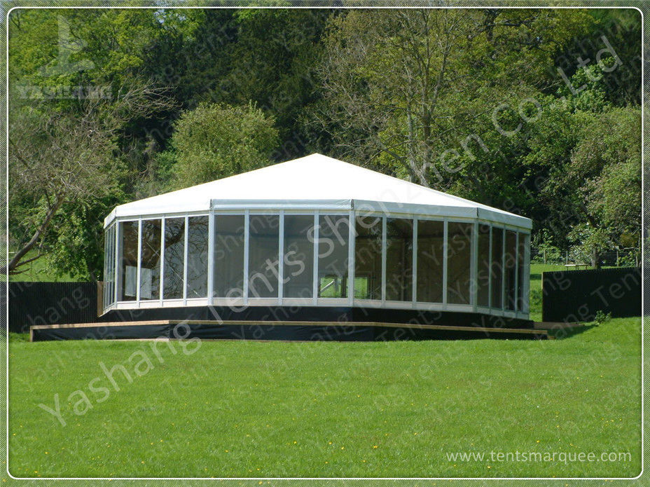 _15m Clear Span Aluminum Outdoor Event Tent designed with Transprent Glass Wall