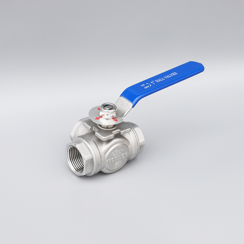 T Type 3 Way Stainless Steel Ball Valve with Female Thread