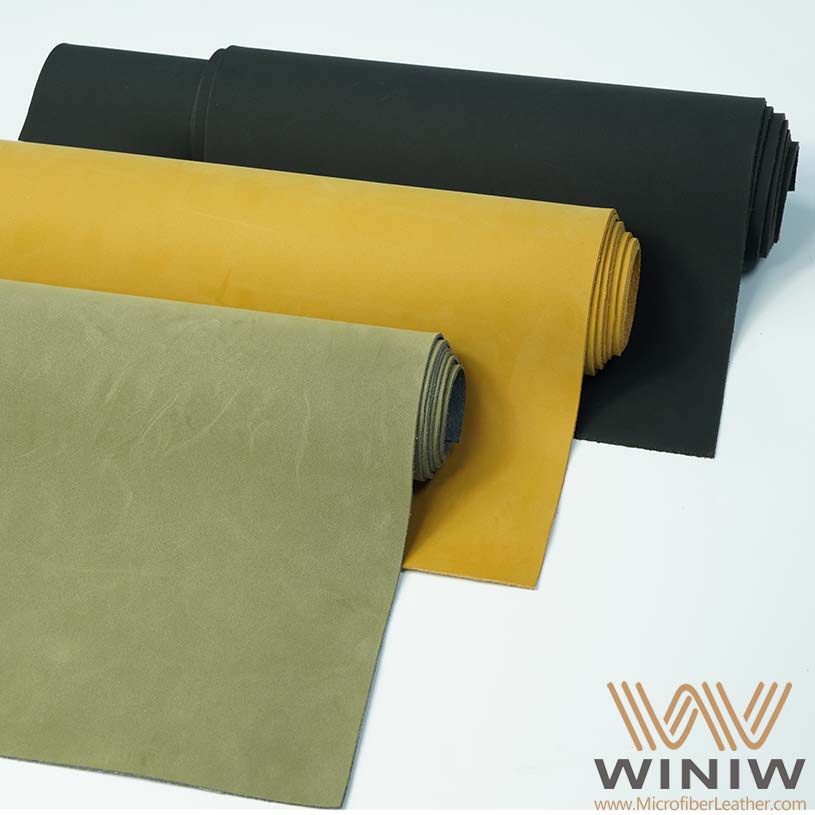 Can Be Embossed Different Colors Synthetic Microfiber Nubuck Leather Fabric