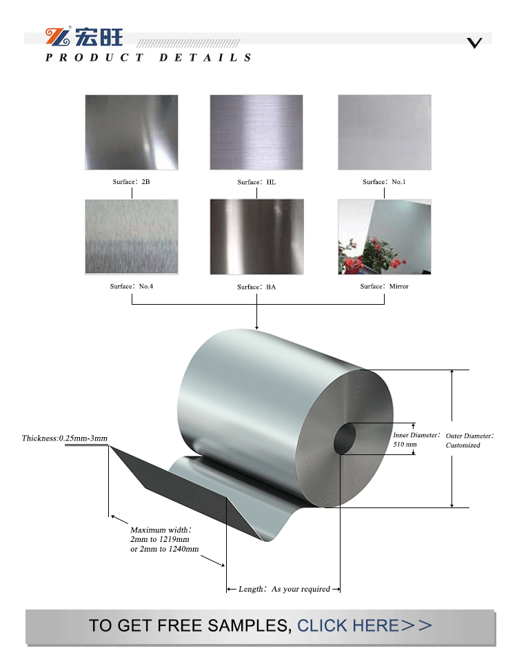 China 430 Stainless steel coil strips sheets BA NO.4 2BA
