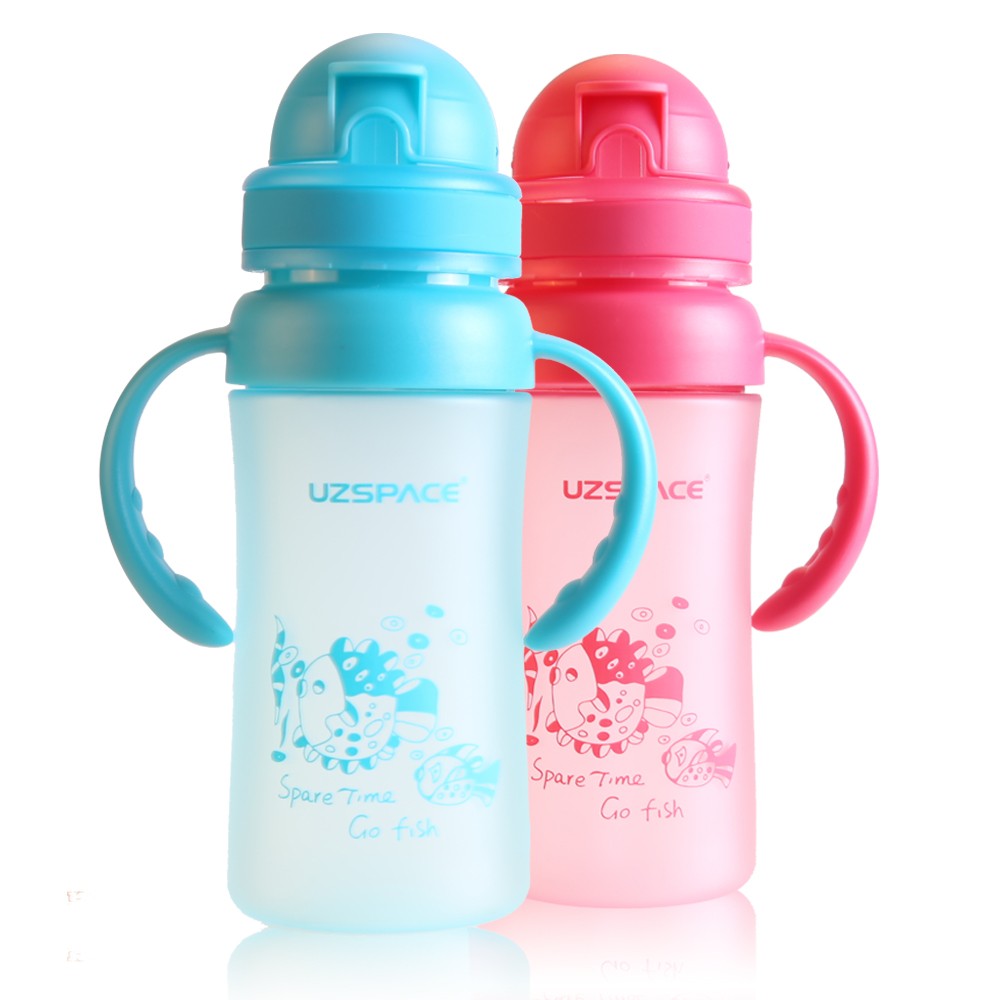 270ml with silicone straw baby bottle
