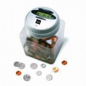 China Talking Coin Bank with Coin Counter, Large Capacity and Built-in LCD Digital Counter on sale 