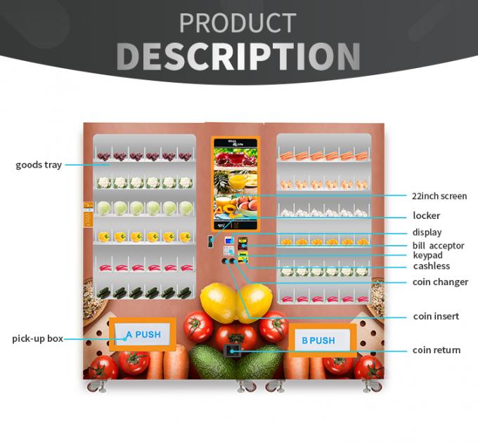 Mini Supermarket Automatic Vending Machine For Vegetable Fruit Large Capacity 653-1193