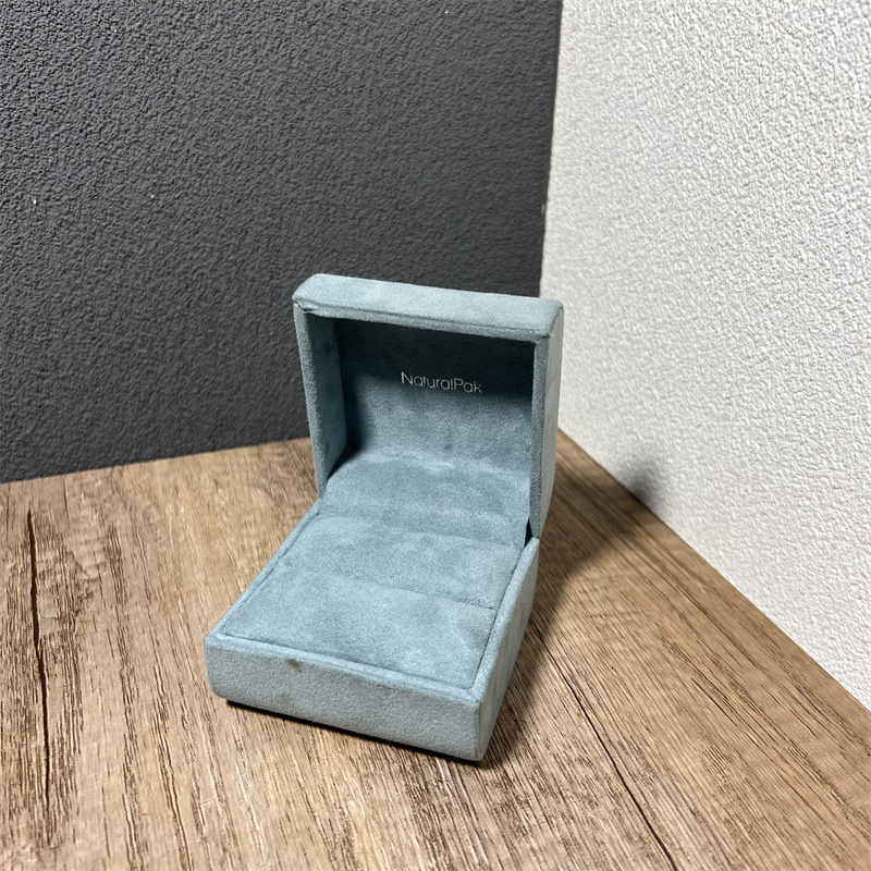 High-End Blue Microfiber Jewelry Gift Box