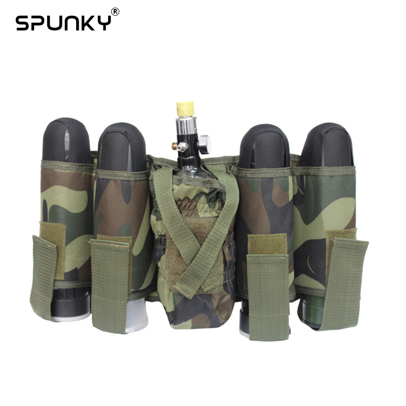 Paintball Gear Camo Paintball 4+1 Harness Battle Pack can Load 4 Pods and 1 HPA Tank