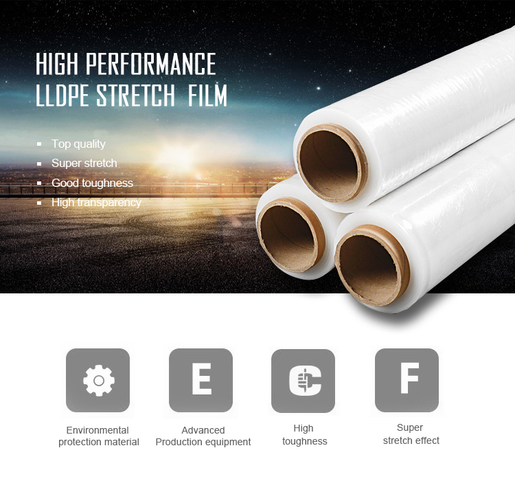 Wholesale 20mic high quality stretch film 350% Pre stretching