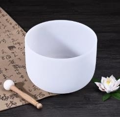 Hot Selling Chakra 7 Notes Frosted Quartz Crystal Singing Bowl Set for Healing and Sound Therapy 2