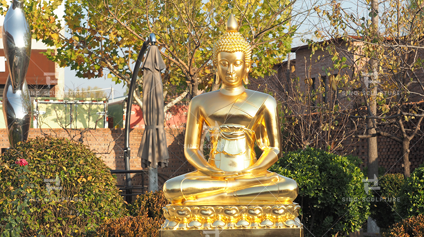 The Completion of the Gilded Bronze Sakyamuni Buddha Statue in Sino Sculpture's foundry