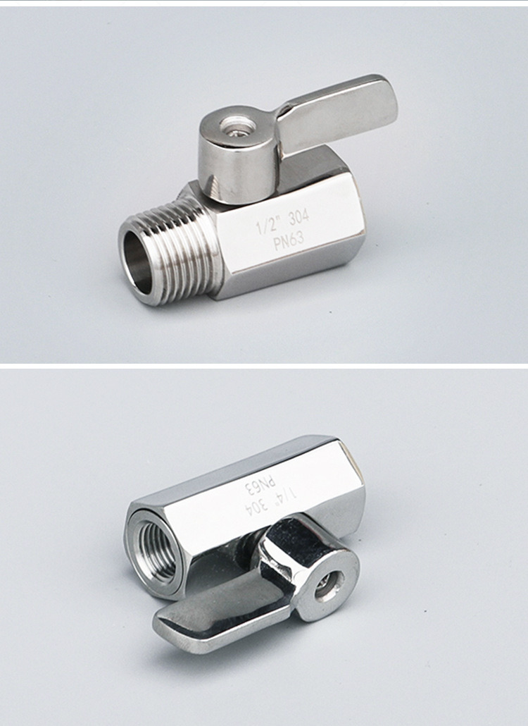 Factory Manual 304 All Steel Female and Male Thread Connected with The Miniature Mini Ball Valve