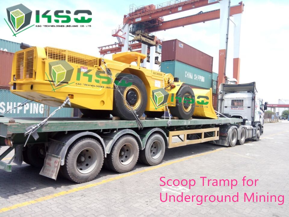 China 2 Cubic Meters Bucket Capacity Tunnel Load Haul Dump Machine with ability to install Shotcrete Robot Arm, KSQ RL-2 LHD