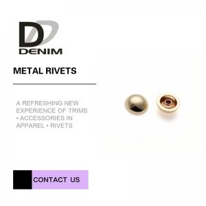 China Gold Color High Performance Clothing Decorative Brass Rivets Good Chemical Resistance on sale 