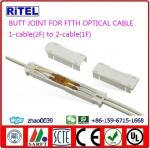 FTTH BUTT JOINT connection of 1-cable(2F) to 2-cable(1F) for drop fiber optic cable 2*3mm