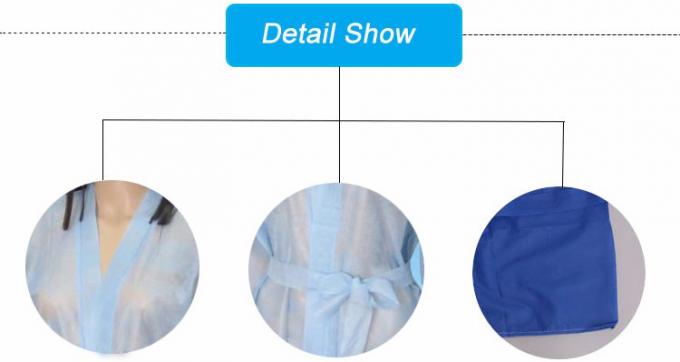 Short Sleeve Blue Plastic Isolation Gowns Prevent Pollution For Beauty Salon / Spa