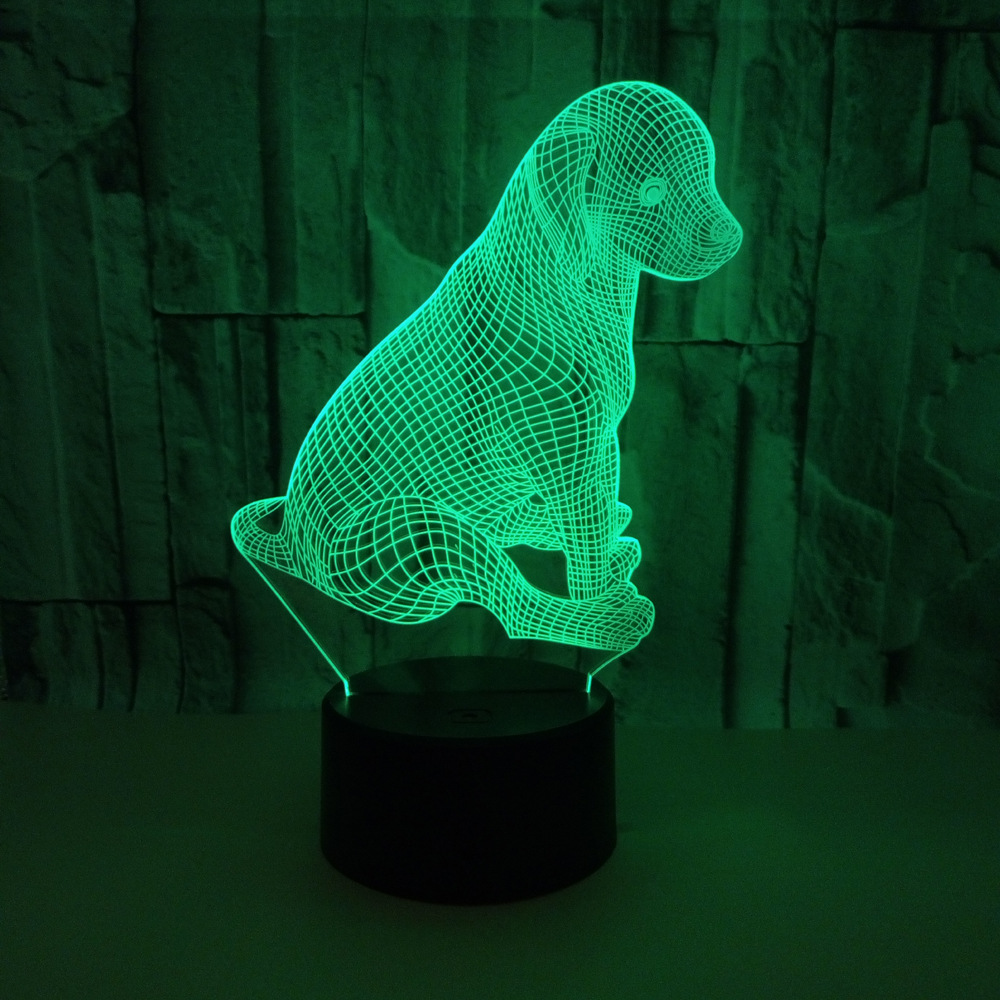 Animal puppy dog OEM custom 3D LED night light colorful touch table lamp gift atmosphere small table lamp