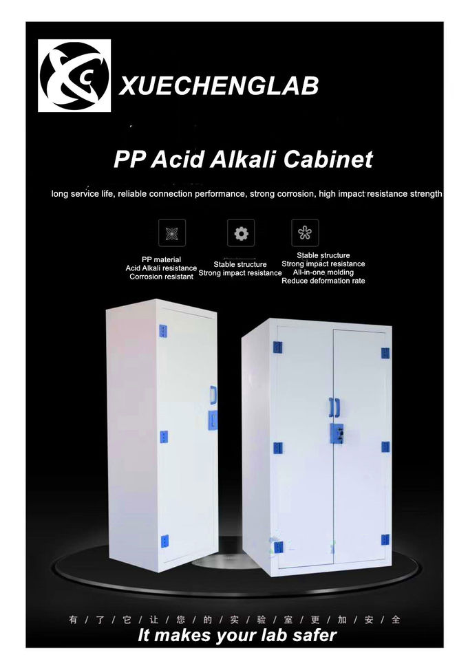 Polypropylene Lab Storage Cabinet Laboratory Chemical Safety Cabinet 45Gal PP Flammable Explosion Proof Cabinet