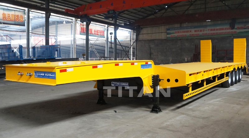 TITAN 60-100 ton low loader deck lowbed semi trailer for Tanzania