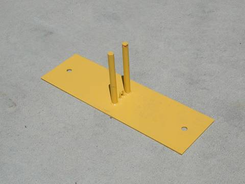 This is a yellow fencing foot that is used in Canada portable fence.