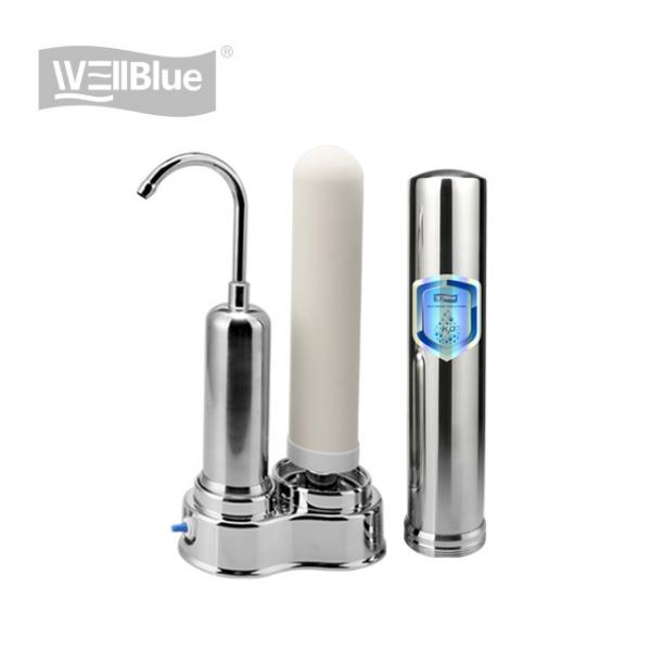 Stainless Dome Ceramic Countertop Water Filter Faucet Mounted