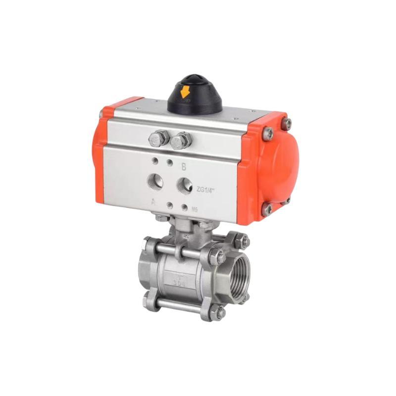 High Quality 2&quot; Pneumatic 3PC Thread Stainless Steel Ball Valve