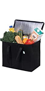VENO Insulated Grocery Bags, black grocery bags, insulated bag, insulated food delivery bag