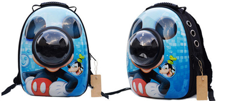 Cartoon Pet Carrier Painting Bright Space Dog Outdoor Bags