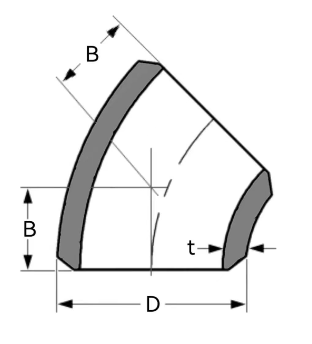 ASME B16.9 Carbon Steel A234 WPB 1/2''-48'' Butt Weld 90 Degree Long Radius Elbows for Changing Flow Directions 0