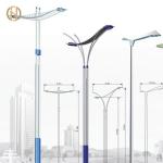 8M Octagonal Shape Street Light Pole Q345B Double Arm Steel Pole