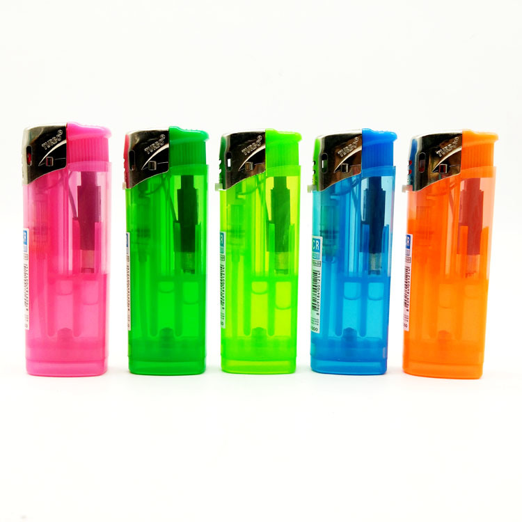 Dy-F011 Model ISO9994 Standard Semi-Transparent Color Refillable Electric Windproof Lighter