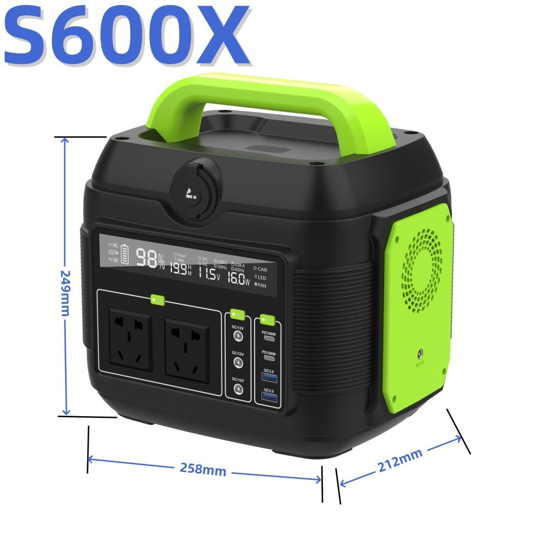 600W Sine Wave 220V 576wh Outdoor Camping Lithium Battery Mobile Power Supply Home Emergency Drone Oxygen Generator Energy Storage Power Station