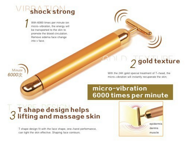 Lady Portable 24K Gold Facial Massagers Beauty Bar